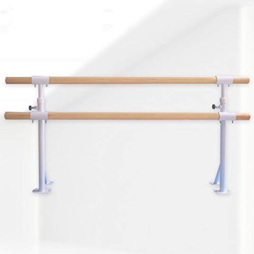 Ballettstange, Ballettstange, Ballettstange, Doppel-Ballettstange, klappbare Fitness-Gymnastik-Dehnungsstange, bodenartige Halterung für Heimtanz, verstellbar (Rosa 1,5 m) (weiß 1 m) (rosa 1,5 m) (we