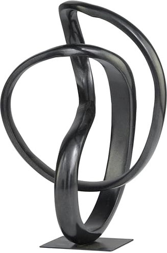 Deco 79 Aluminum Metal Abstract Decorative Sculpture Home Decor Statue, Accent Figurine 8 x 7 x 11, Dark Gray