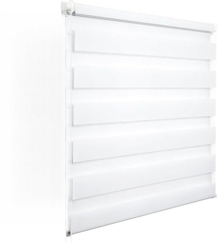 Klemmrollo ohne Bohren 40 x 90 cm lichtdurchlässig & verdunkelnd Fensterrollo Innen inklusive Montagematerial für Fenster & Tür, Weiß