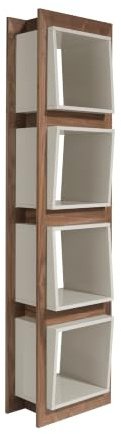 Ángel Cerdá - Estantería de Cubos en Madera Nogal y DM Lacado - Estantería de Libros Moderna - Estantería Mueble para Salón - Duradero y Funcional - 50 x 41 x 200 cm