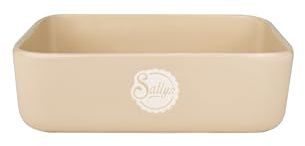 Sallys Stoneware Ofenform eckig 23,5 x 23,5 x 7 cm - Auflaufform aus natürlichen Materialien, kratz- und schnittfest (Desert Beige)