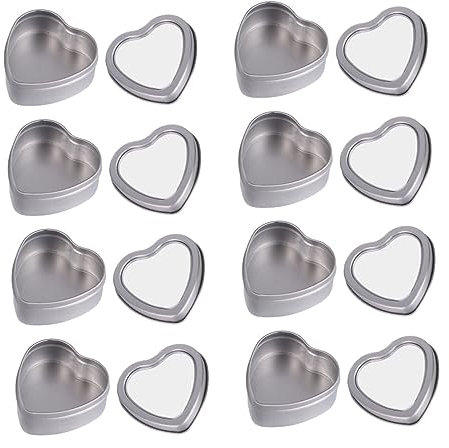 SEWACC 8 Stück Herzförmige Metall Blechdosen Zarte Süßigkeitenhülle Geschenkverpackung Dosen Geschenkverpackung Behälter Blechdosen