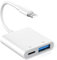 GNUADZ [MFi certificato Adattatore fotocamera da Lightning a USB, per iPhone iPad, OTG per lettore di schede, unità flash USB 3.0,U Disk,tastiera,mouse,hub,MIDI,Plug and Play