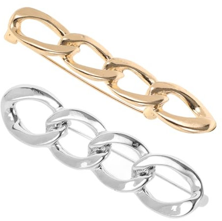 VALICLUD 2stücke Kettenförmige Seidenschal-ring-clips Anti-peep Sicherheitsverschlüsse Für Kleider Röcke Und Schals Gold Und Silber Perfekter Halt Für Frauen Und Mädchen