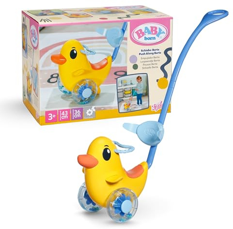 BABY born Schiebe-Berta - avec Guidon et Roues fonctionnelles - pour poupées de 36 cm et 43 cm - Accessoires de Haute qualité pour poupées - Convient aux Enfants à partir de 3 Ans