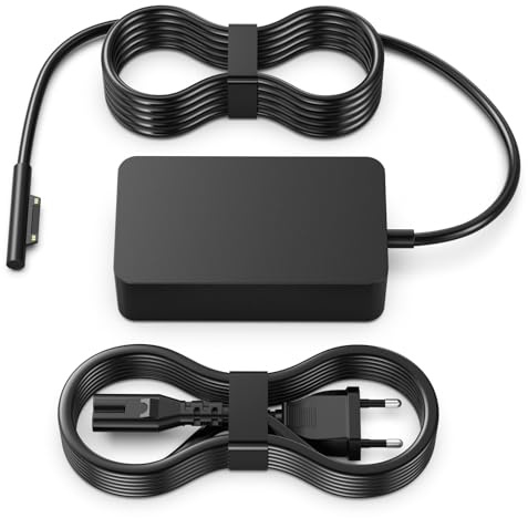 Chargeur Surface Pro, 44W Chargeur Microsoft Surface Compatible avec Surface Pro 6/5/4/3, Surface Laptop 2/1, Laptop Studio, Surface Go, Surface Book Surface Book avec Un Port de Charge USB-A