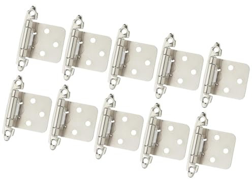 Generic 10 x 1/2 Zoll Schranktürscharniere, Zubehör, Möbelbeschläge, halbverdeckt, für Wohnmobil-Türbeschläge, selbstschließendes Scharnier, Silber