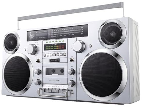 Retro Tape Player with Hi-Fi Speaker, CD/USB//Bluetooth/AUX, Headphone Jack, Old-Fashioned Recorder for Home and Beach Use