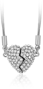 Hanaoops Herz Charm Kette für Frauen Mädchen Magnetisch Herz Halskette Damen Gold Silber Herzkette mit Zirkonia Exquisite Modische Moderne Anhänger Halsketten Schmuck Geschenk