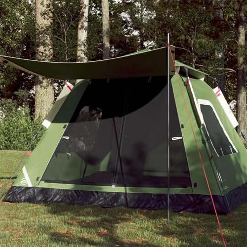 Fasba Kuppel-Campingzelt Trekkingzelt Wanderzelt Zelt Wasserdicht 5 Personen Grün Quick Release 230 x 230 x 155 cm