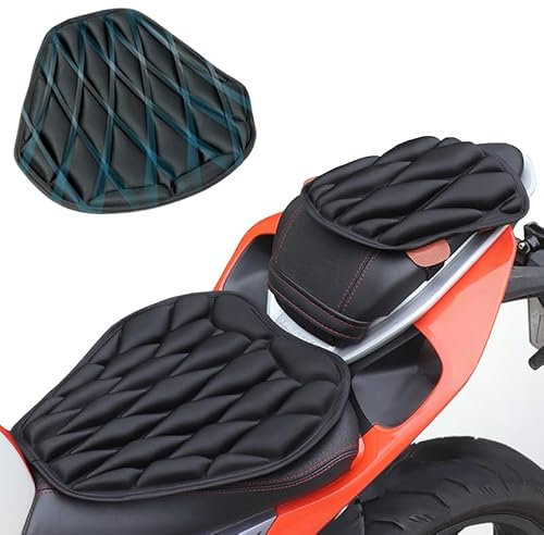 KPIRXO 2 Pezzi Cuscino Sella Moto per Triumph Speed Triple 1994-2024, 3D Cuscino per Sella Moto Confortevole Assorbimento degli Urti Cuscino Moto Passeggero Sella Moto