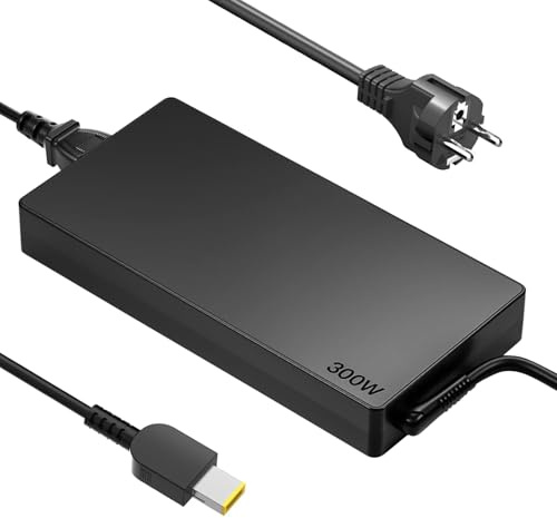300W Caricatore Alimentatore per Lenov ThinkPad P17 Gen3/Gen4 P16 Gen2 Workstation mobile e Legion 9 16IRX9 17IRX9 Gaming Laptop - Adattatore di Ricarica con Connettore Quadrato Giallo (20V/15A)