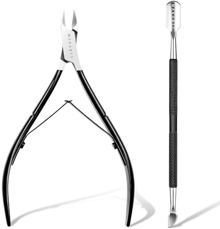 Makartt 2-in-1 Cuticle Remover & Pusher Set Black 7mm Blade