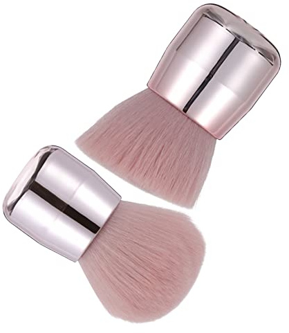 FOMIYES 2pcs Mushroom Shape Loose Powder and Foundation Cosmetic Brushes Retractable Face Makeup Blush Tools for Travel and Everyday Use