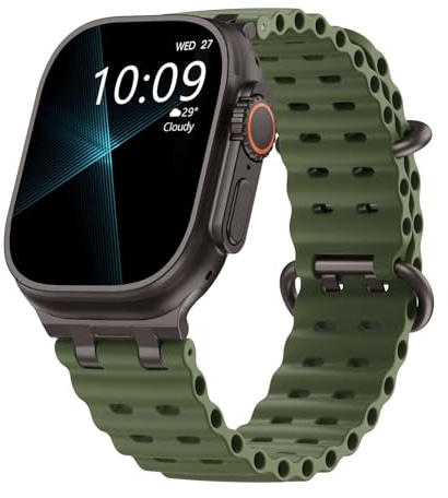 TiMOVO Ocean klockarmband kompatibel med Apple Watch Ultra 3/2/1 49 mm, ventilerande sportband med förbättrad metallkontakt för män och kvinnor, 42(series1-3)/44/45/46/49mm, Silikon, Ingen ädelsten