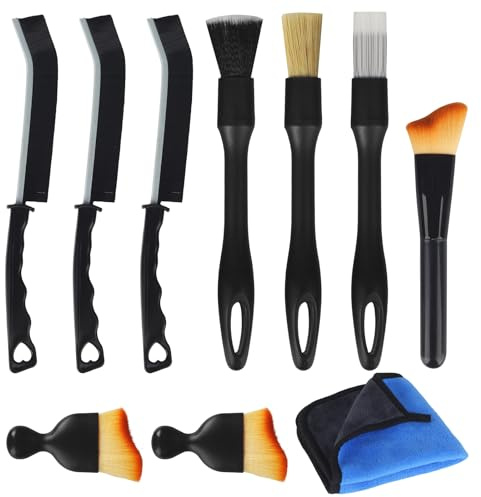 10 Stück Auto Pinsel, Auto Detailingbürste, Reinigungspinsel, Felgenbürste, Autoreinigung Weiche Bürste Set, Auto Reinigungsset für innenraum & Außen Reinigung