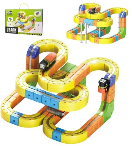 Yiohejy Juego De Tren Eléctrico para Niños | Juguete Educativo Stem Magnético 3D,Tren Magnético para Niños - Regalo Cumpleaños Navidad Viajes Escuela Infantil Casa Colegio Niñas