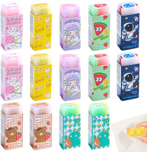 Simsky 14 Stück Weiche Tier Radiergummis - Niedliche Kinder Radierer, Radiergummi Set für Schule, Büro, Zeichnen & Skizzieren - Schreibwaren Geschenk für Kindergeburtstag & Mitgebsel
