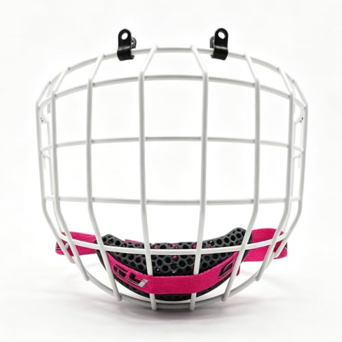 GY Maschera di ricambio per gabbia da portiere da hockey, in filo di ferro rotondo, per caschi da hockey su ghiaccio, leggera, 285 g, cromata galvanizzata