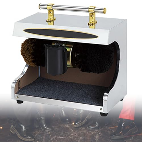 Electric Shoe Polish Machine, Automatic Induction Polishing for Family and Office, Double Combo Brush Included