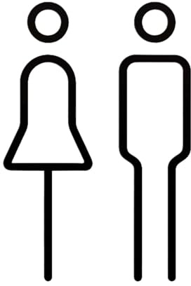 Cartello per WC da uomo e donna, 2D, , per ristorante, per ristoranti, caffè, uffici, centri commerciali, scuole, palestre, musei, aeroporti, stazioni ferroviarie, Bibli