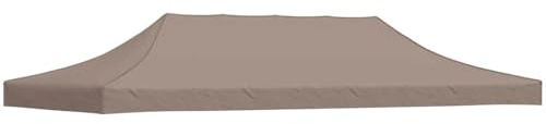 Kaloriko Partyzelt-Dach 6x3 m Taupe 600D Oxford-Gewebe mit PVC-Beschichtung UV- und wasserbeständig Ersatzdach für Pavillon Überdachung Gartenpavillon Terrassendach mit Befestigung für Faltpavillon