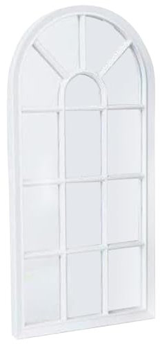 Window Style Mirror - Living Room Decor Hallway Home Panel Wall Glass 70cm Garden Modern | For Bathroom And Hallway Decoration | Stylish Mirror (White)