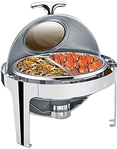 JINCAN. Scalderi alimentari per feste Buffet, ristorante a buffet Il ristorante Hotel mantiene il cibo caldo e riscaldato, con coperchio in vetro visibile e manico anti-scottatura, riscaldamento dell'