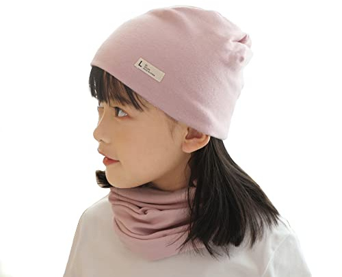 VUCDXOP Beanie Cappello Loop Sciarpa Set Ragazzi Ragazze Beanie Hats + Tube Sciarpa Set di 2, Autunno Inverno Morbido Cotone Beanie Hat Cappello Bandana Scaldacollo Snood Bandana Set