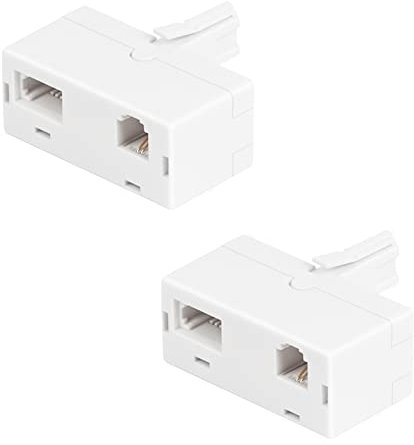 Uvital RJ11 to BT Phone Adapter - Standard Plug to Socket Converter, 2-Pack Wireless Female to Male, for 6P4C Telephone, Fax Machine