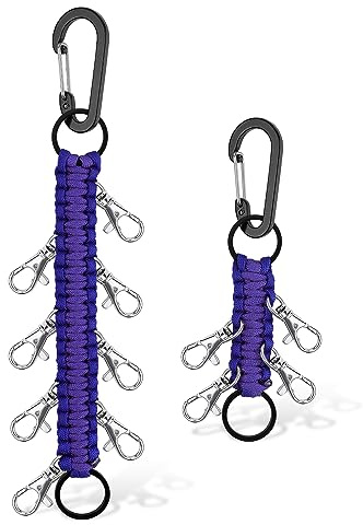 KINBOM 2 Stück Cheer Bow Holder, Groß und Klein Multifunktional Cheer Schleifen Halter Paracord-Schlüsselanhänger-Halter für Teenager Mädchen Weiterführende Schule Hochschulsport (Lila)