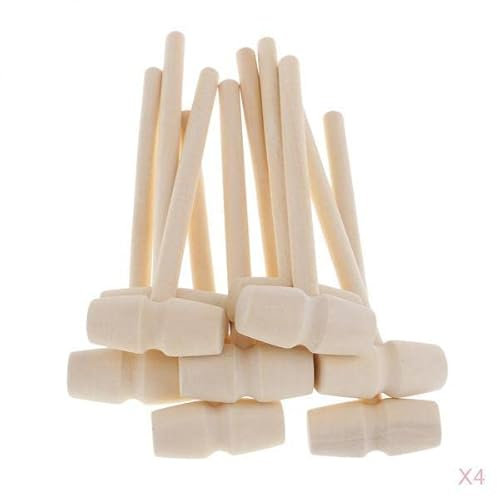 Tiuimk 40 Stück Holzhammer 140 x 43 x 19 mm Krabben Hummer Meeresfrüchte Knallbonbons