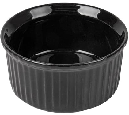 12 unités - Ramequins 120 ml Ø 7,8 x 3,7 cm, noir porcelaine