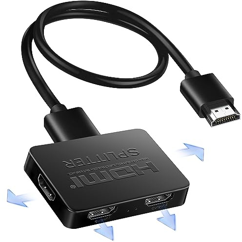 avedio links HDMI Splitter 1 in 4 Out mit 3.9 FT HDMI Kable, 4K hdmi Verteiler 1 auf 4 (Mirror Only), Hdmi Switch 1 in4 Out für Fire Stick Roku Blu-Ray Player DVD (NOT Extended)