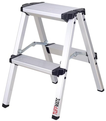 Step Ladder Double-Sided 2 Steps Portable Lightweight Folding Stool