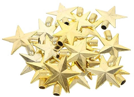 Cabilock 6 cm Goldene Christbaumspitze Stern 20 Stück Baumstern-Ornamente Für Weihnachtsdekoration