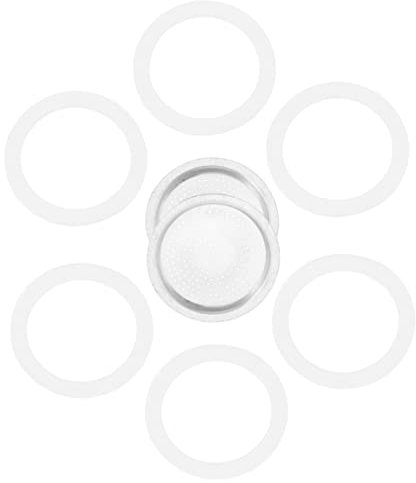 WATIIFUFU 8stücke Edelstahl Kaffee Filter Netz Mit Silikonringen Als Ersatz Für Kaffeemaschine Hitzebeständiges Kaffeesieb Für Kaffeezubehör