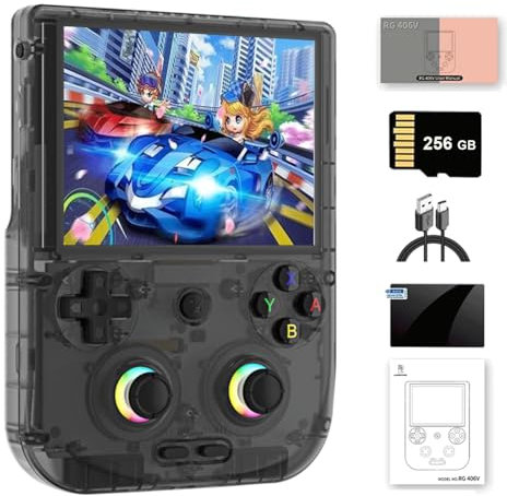 NULA RG406V Retro Handheld Game Console, with 256G TF Card 9000+ Games Android 13 Unisoc T820 Processor 5.48-inch Touch Screen Arcade Video Gaming Consoles