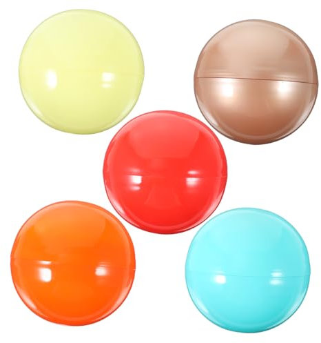 Vaguelly 5pcs Colorful Plastic Fillable Balls for Vending Machine Candy Storage Toy Party Favors 120cm Multi-color Set for Gumball Machine Play