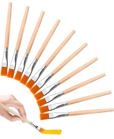 TPZORJX 10Pcs pennelli piatti in acrilico, piccoli pennelli per artisti, piccoli pennelli da pittore, pennello piatto, per principianti,artisti e amanti dei dipinti