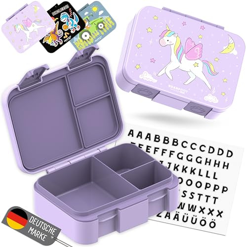 BEARFOOT Bento Box COMPACT Lunchlåda för barn (enhörningslila, 650 ml)