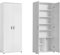 Mehrzweckschrank 75 cm breit mit 2 Türen & 6 Einlegeböden, Vielseitiger Haushaltsschrank für Vorräte, Putzmittel, Akten, Universalschrank für Haushalt, Flur, Büro, Keller, 75x35x184 cm (BxTxH), Weiß