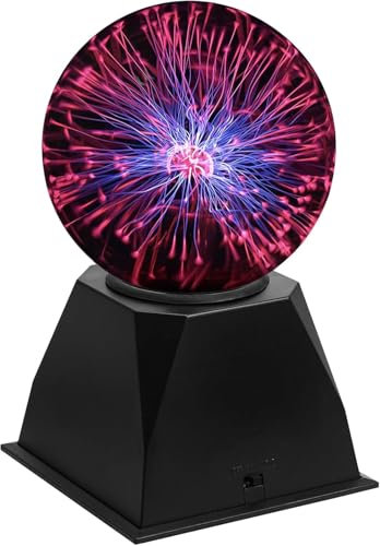 Wandefol Sfera al Plasma Magica,Lampada al Plasma Magica 5 pollici,Sfera al Plasma Sensibile al Tocco,Luce Rossa Novità Luci Notturne,Palla Magica per Bambini,per Feste, Decorazioni,Prop
