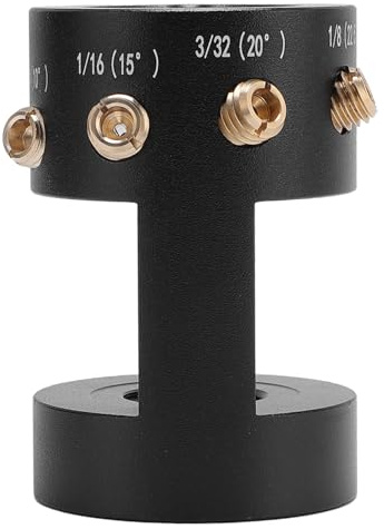 TIG Tête d'affûtage d'électrode en tungstène avec 4 inserts en laiton, outil de meuleuse multi-angle pour une soudure précise, alliage d'aluminium avec 5 roues