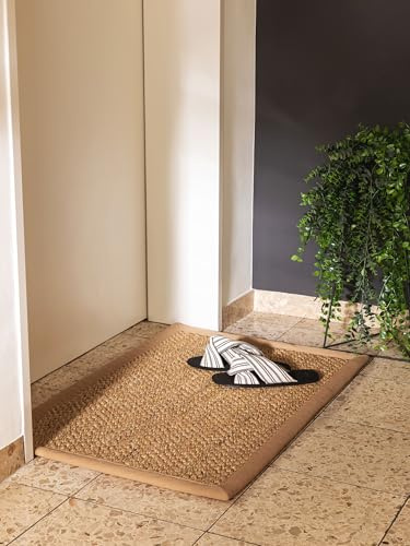 benuta Pure dörrmatta Greta – grädde 40 x 60 cm – 100 % sisal – rektangulär & i stil: Gräns, universitet, naturlig liv, Scandi Living – Lättskött för vardagsrum sovrum hall terrass balkong