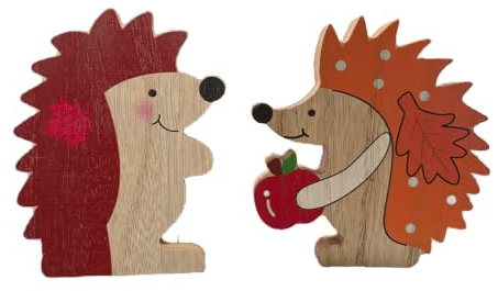 Deauparkoty Herbstdeko 2 Stück Igel Deko Herbst Dekoration Innen für Fensterbilder Tisch Wohnzimmer Autumn Fall Decor Geschenk Holz Deko Herbst Thanksgiving Aesthetic Tischdeko