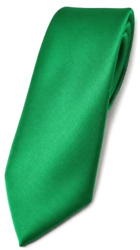TigerTie schmale Satin-Krawatte unicolor, 150x6 cm, für Business, Hochzeit und Feier