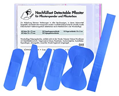 Söhngen Nachfüllpack für Pflasterspender DETECTABLE (inkl. 130 Wundpflaster, in verschiedenen Größen, Pflasterbox)