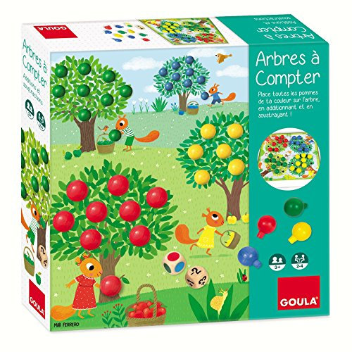 Goula - Trees to count - Board game for children - Educational game to learn calculation and colors - Ages 3 and above - 2-4 players