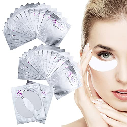 50 Pares de Almohadillas de Gel para Extensiones de Pestañas Parches Ojos Pestañas Eye Patches Collagen Parches para Ojos Sin Pelusa